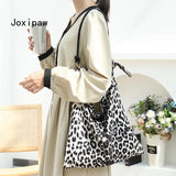 Leopard Print Tote Bag Soft Handbag Vintage Shoulder Bag