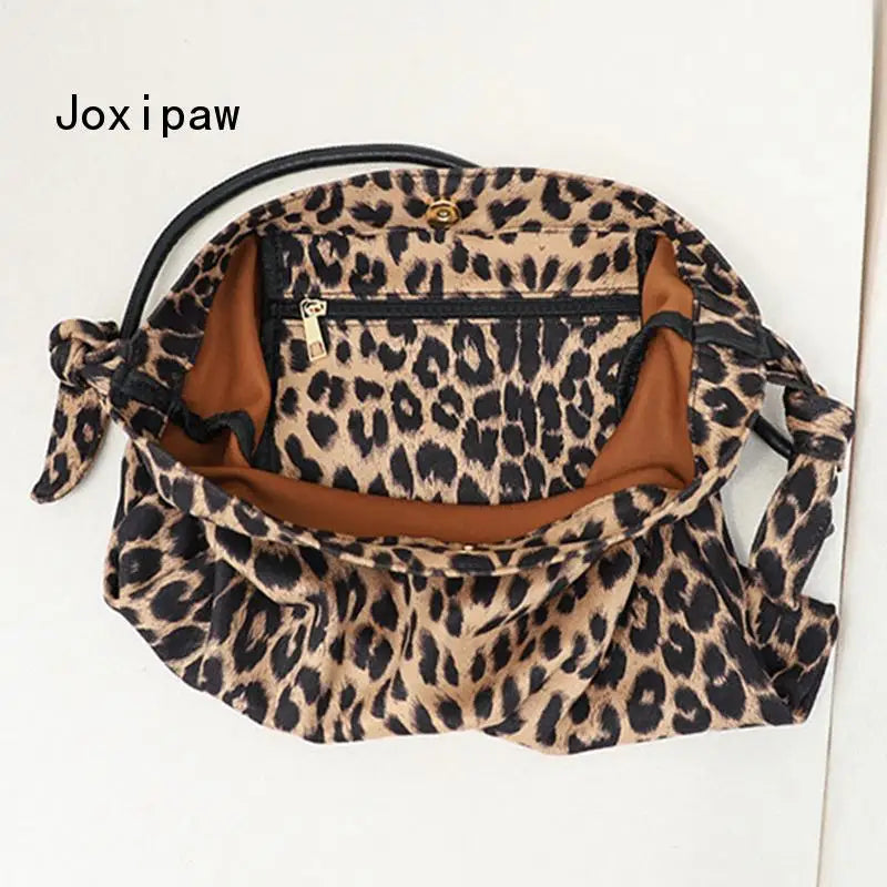 Leopard Print Tote Bag Soft Handbag Vintage Shoulder Bag