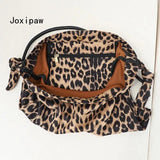 Leopard Print Tote Bag Soft Handbag Vintage Shoulder Bag