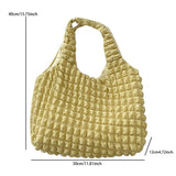 Cloud Bubble Flower Shoulder Bag For Girls Soft Plaid Shopping Bags