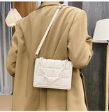 Embossed Flap Crossbody Bag Mini Purses Square Shoulder Bag