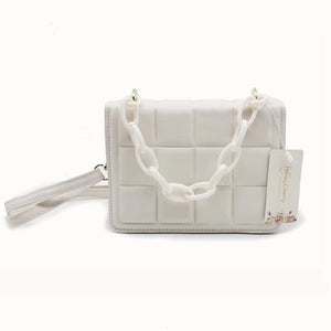 Embossed Flap Crossbody Mini Purse