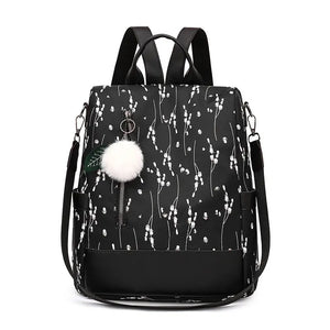 Flower Print School Backpack for Girls Women