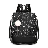 Flower Print School Backpack for Girls Women