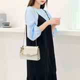 Women's Small Square PU Shoulder Bag with Chain Crossbody Purse