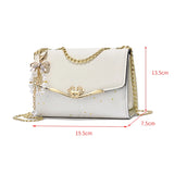 Women's Small Square PU Shoulder Bag with Chain Crossbody Purse