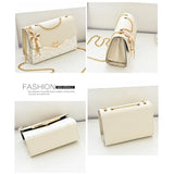 Women's Small Square PU Shoulder Bag with Chain Crossbody Purse