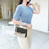 Women's Small Square PU Shoulder Bag with Chain Crossbody Purse