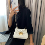 Small Chain Shoulder Bag with Lingge Design