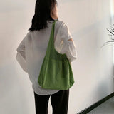 Knitted Retro Crochet Handbag Yellow Top-handle Tote Bag