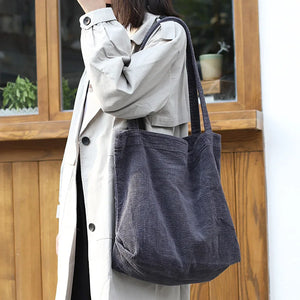 Large Capacity Canvas Handbag Corduroy Shoulder Bag
