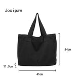 Large Capacity Canvas Tote Bag for Women Casual Solid Handbag