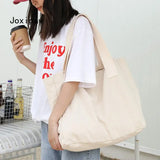 Large Capacity Canvas Tote Bag for Women Casual Solid Handbag