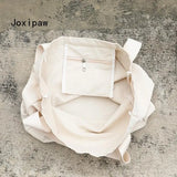 Large Capacity Canvas Tote Bag for Women Casual Solid Handbag