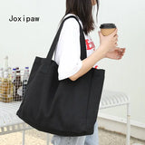 Large Capacity Canvas Tote Bag for Women Casual Solid Handbag