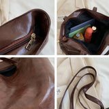 Large Capacity Shoulder Bags Tote Bag Classic Leisure Zipper Female PU Leather