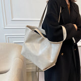 Large Capacity Shoulder Bags Tote Bag Classic Leisure Zipper Female PU Leather