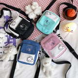 Canvas Messenger Crossbody Bag for Girls Students