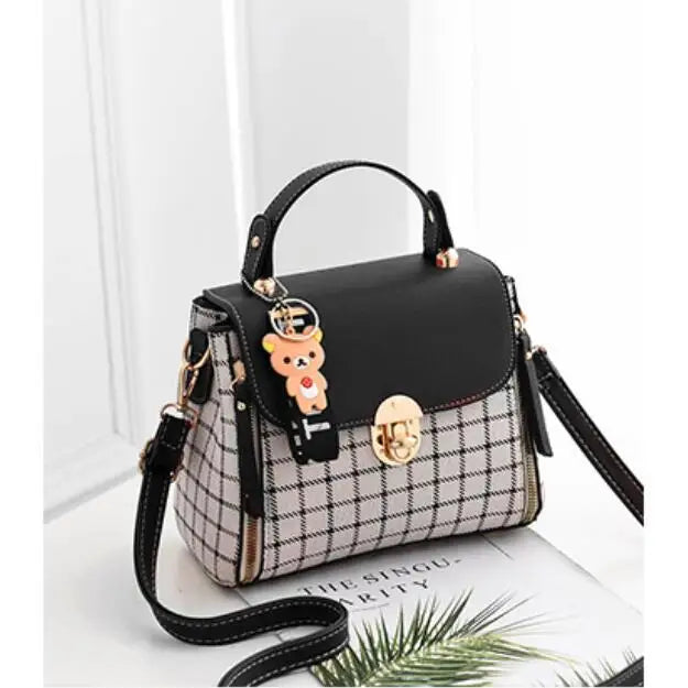 Plaid Shoulder Bag Crossbody Bag Baogesmall 20X11X15cm