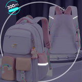 Rainbow Strap School Bags For Teenagers Girls Waterproof Backpack