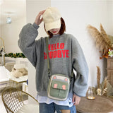 Small Square Bag Cat Student Canvas Messenger Mobile Phone P