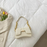 Small Square Bag Women's PU Leather Shoulder Crossbody Chain Buckle