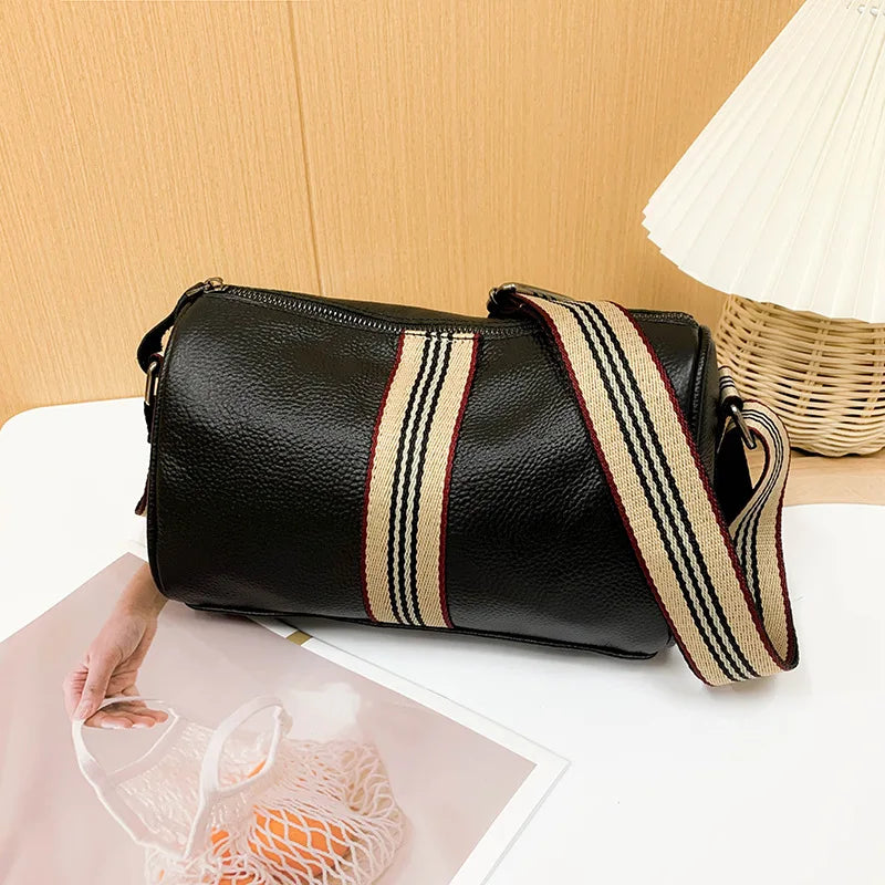 Distressed Leather Shoulder Bag for Women