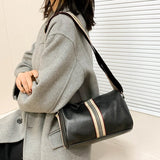 Distressed Leather Shoulder Bag for Women