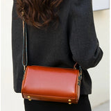 Vintage Leather Sling Shoulder Handbag for Women