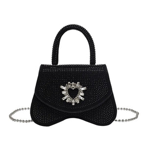 Women's Crystal Decor Crossbody Bag Full Of Diamonds Purse