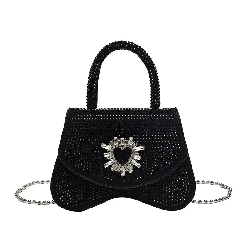 Women's Crystal Decor Crossbody Bag Full Of Diamonds Purse