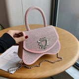 Women's Crystal Decor Crossbody Bag Full Of Diamonds Purse