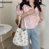 Floral Women Handbag Portable Eco Reusable Cotton Ladies Shopping Bag