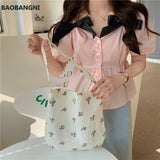 Floral Women Handbag Portable Eco Reusable Cotton Ladies Shopping Bag