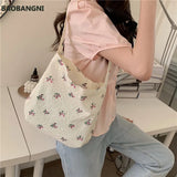 Floral Women Handbag Portable Eco Reusable Cotton Ladies Shopping Bag