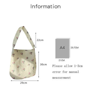 Floral Women Handbag Bags Portable Eco Reusable Cotton Ladies Shopping Bag