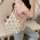 Floral Women Handbag Bags Portable Eco Reusable Cotton Ladies Shopping Bag