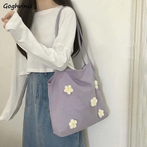 Flowers Shoulder Bags Women Underarm Canvas Bag