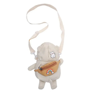 Girl Bear Small Bag Female Cartoon Messenger Bag Doll Shoulder Bag Fanny Packs