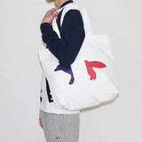 Fox Print Canvas Tote Bag Women Shoulder Handbag Large Shopping Bag