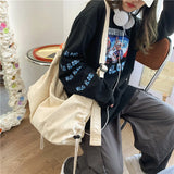 Ins Messenger Canvas Bag Female Large Capacity Student Crossbody