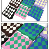 Ins Rhombus Knitted Women Handbag Diamond Lattice Tote Bag