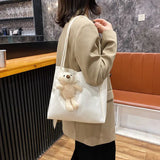 Large Capacity PU Leather Women Shoulder Bags Hasp Retro Texture Office Lady Tot