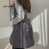 Large Capacity Corduroy Shopping Shoulder Bag for Women