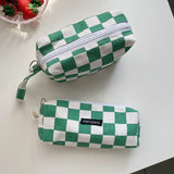 Lattice Makeup Organizer Bag Canvas Cosmetic Pouch Zipper Beauty Case
