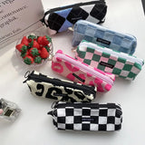 Lattice Makeup Organizer Bag Canvas Cosmetic Pouch Zipper Beauty Case