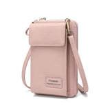 Litchi Stria Function Cellphone Pocket Wallet Shoulder Bag
