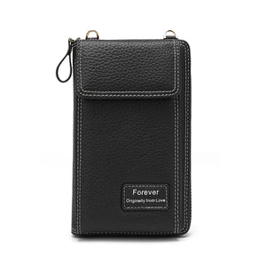 Litchi Stria Function Cellphone Pocket Wallet Shoulder Bag