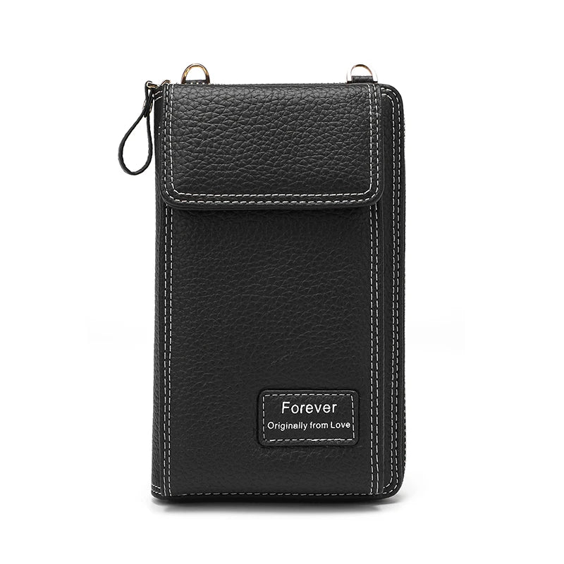 Litchi Stria Function Cellphone Pocket Wallet Shoulder Bag