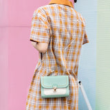 Embroidered Mini Square Shoulder Bag for Women